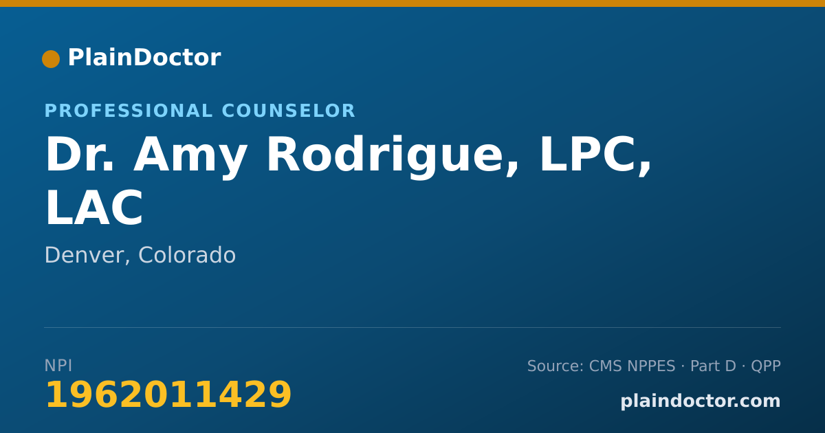 Shareable card for Amy Rodrigue, LPC, LAC - Professional Counselor, Denver, CO