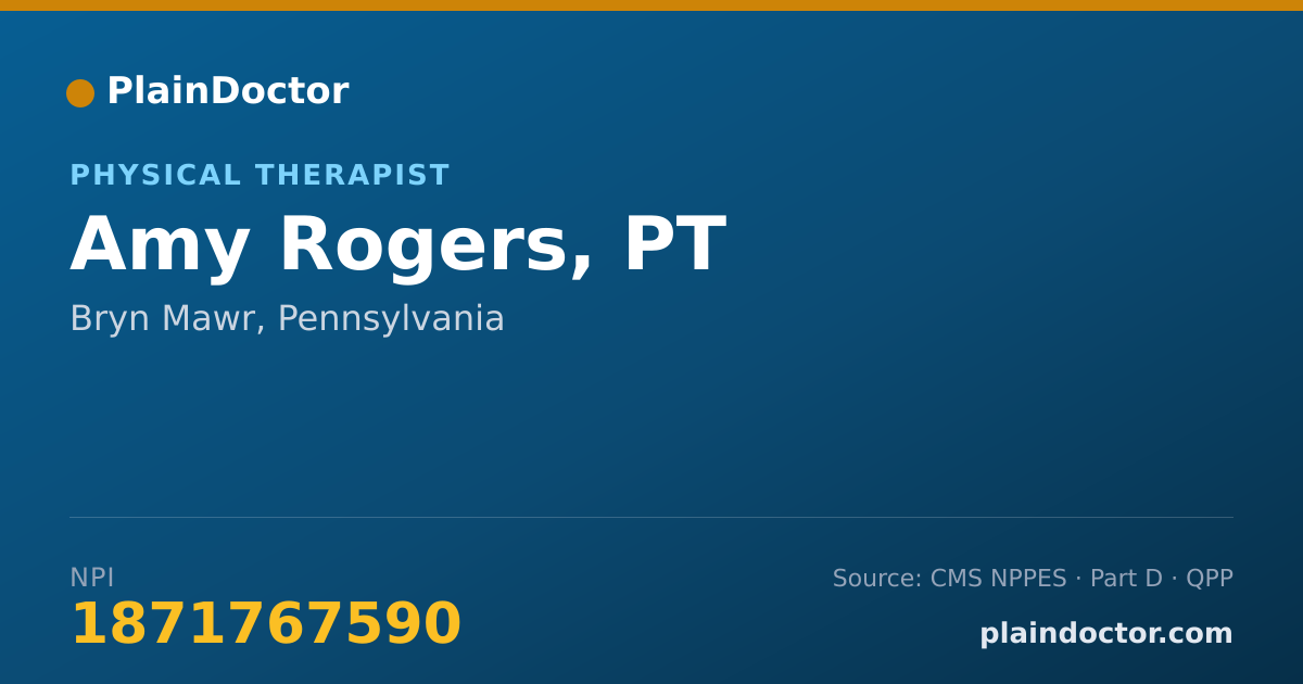 Shareable card for Amy Rogers, PT - Physical Therapist, Bryn Mawr, PA