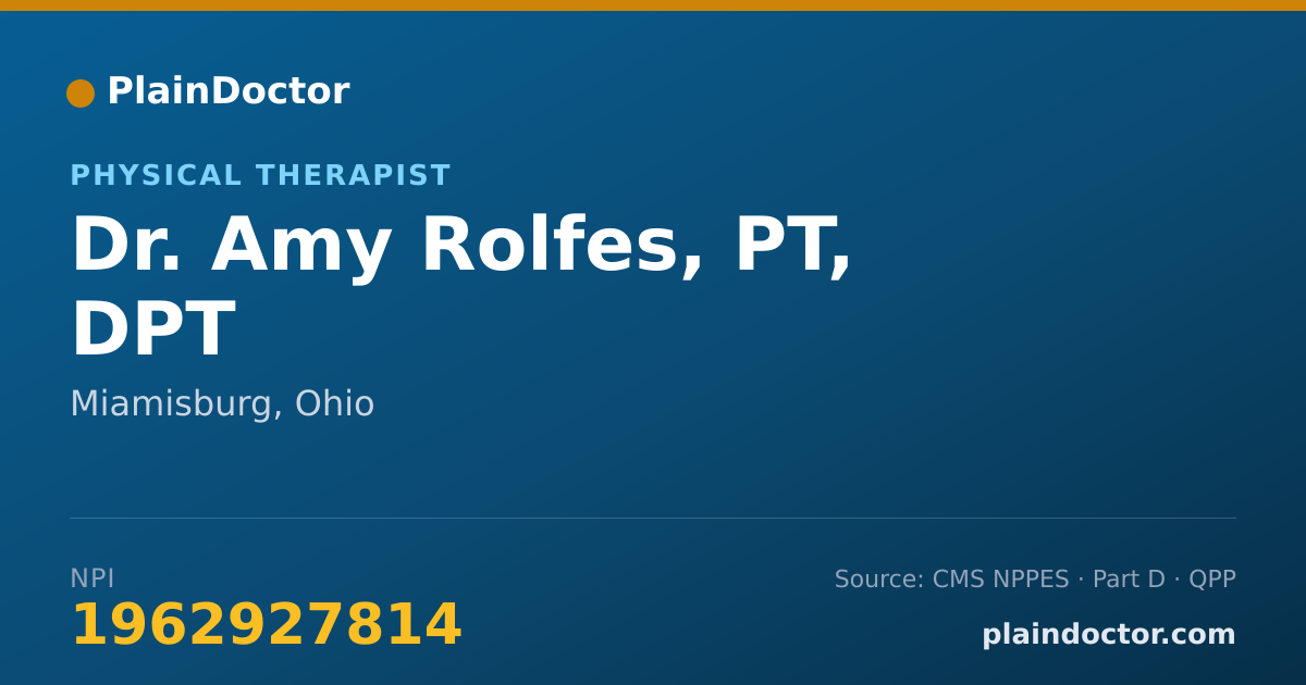 Shareable card for Amy Rolfes, PT, DPT - Physical Therapist, Miamisburg, OH