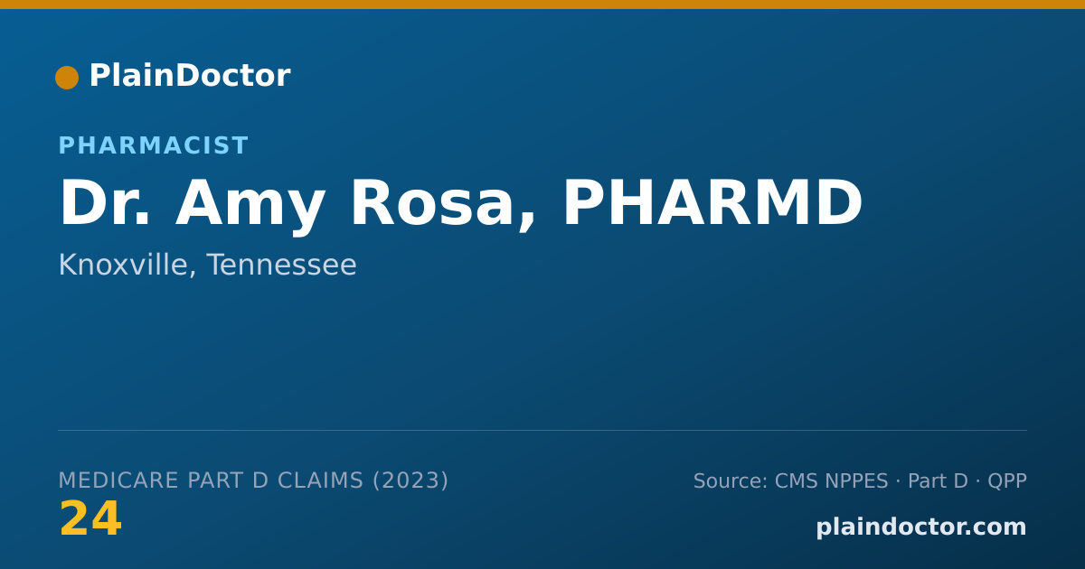 Shareable card for Amy Rosa, PHARMD - Pharmacist, Knoxville, TN
