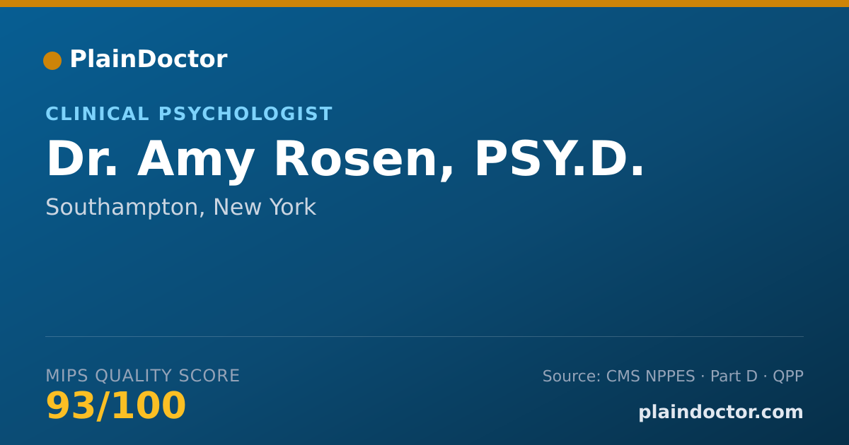 Shareable card for Amy Rosen, PSY.D. - Clinical Psychologist, Southampton, NY