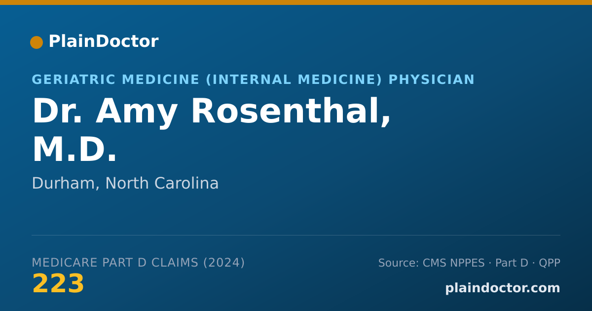 Shareable card for Amy Rosenthal, M.D. - Geriatric Medicine (Internal Medicine) Physician, Durham, NC