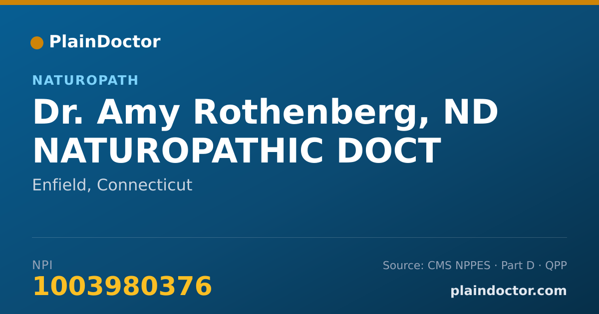 Shareable card for Amy Rothenberg, ND NATUROPATHIC DOCT - Naturopath, Enfield, CT