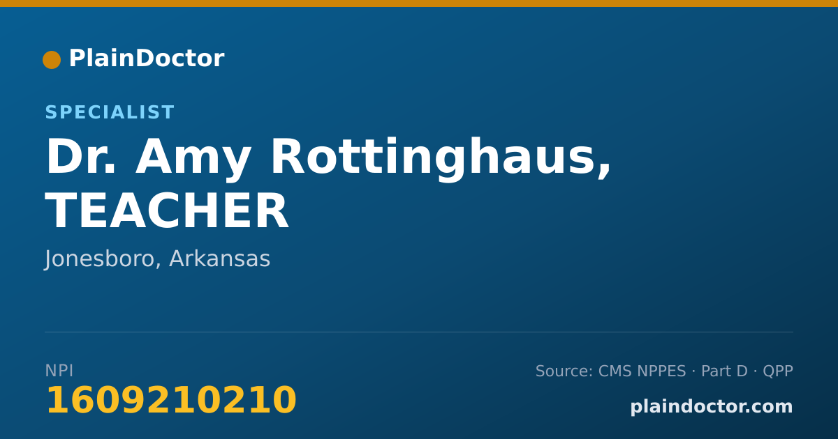 Shareable card for Amy Rottinghaus, TEACHER - Specialist, Jonesboro, AR