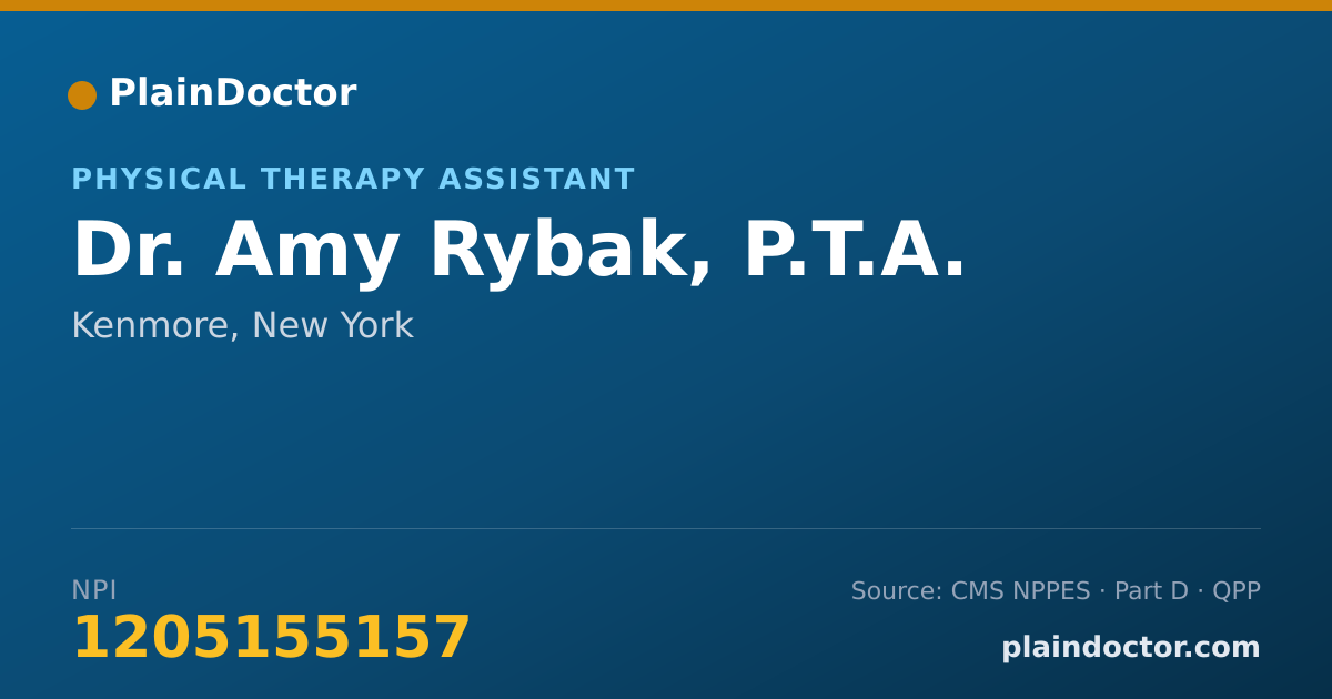 Shareable card for Amy Rybak, P.T.A. - Physical Therapy Assistant, Kenmore, NY