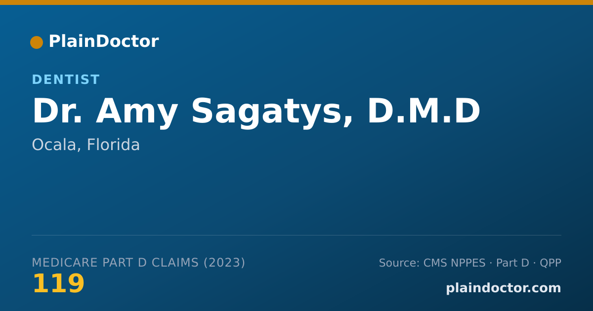 Shareable card for Amy Sagatys, D.M.D - Dentist, Ocala, FL