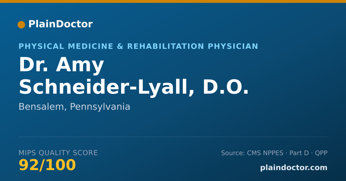 Shareable card for Amy Schneider-Lyall, D.O. - Physical Medicine & Rehabilitation Physician, Bensalem, PA