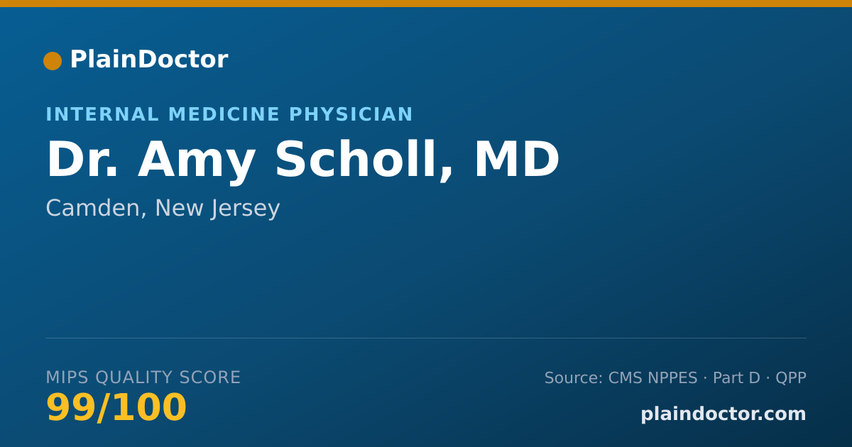 Shareable card for Amy Scholl, MD - Internal Medicine Physician, Camden, NJ