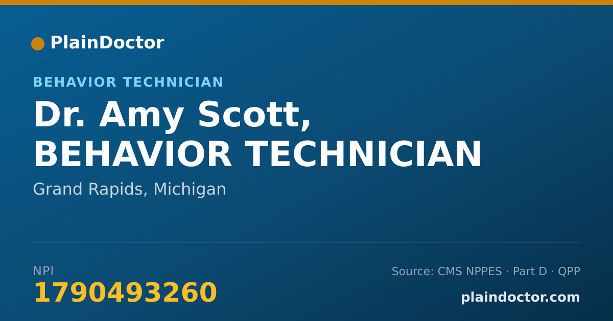Shareable card for Amy Scott, BEHAVIOR TECHNICIAN - Behavior Technician, Grand Rapids, MI