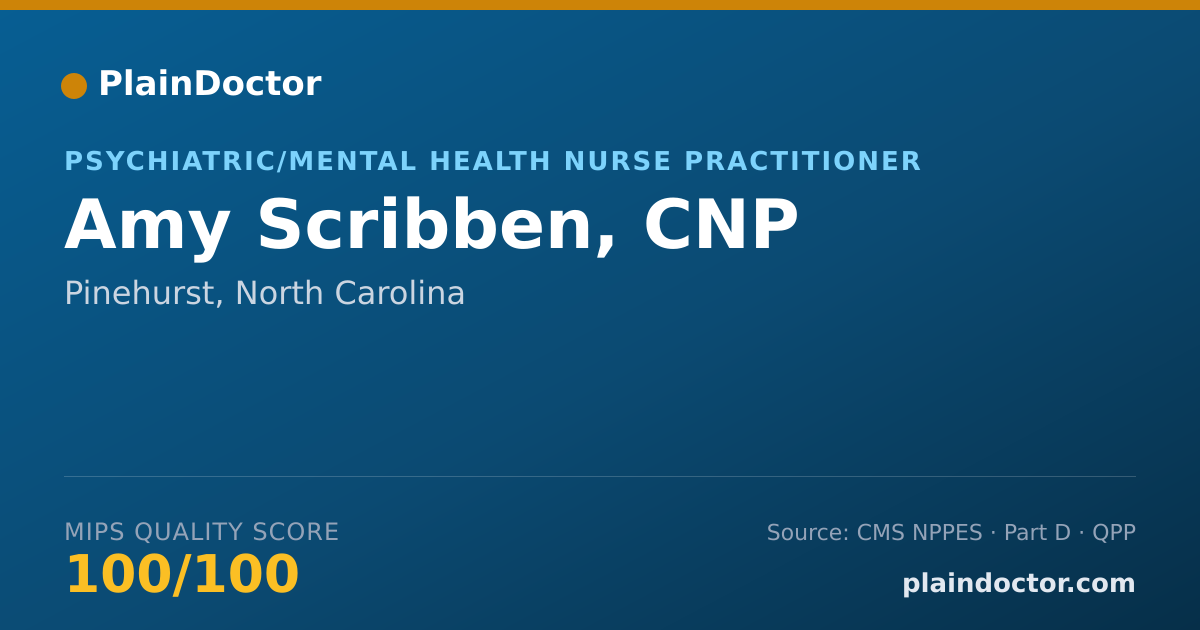 Shareable card for Amy Scribben, CNP - Psychiatric/Mental Health Nurse Practitioner, Pinehurst, NC