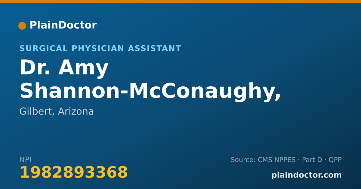 Shareable card for Amy Shannon-McConaughy, PA-C - Surgical Physician Assistant, Gilbert, AZ