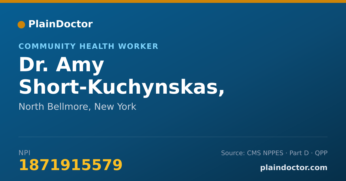 Shareable card for Amy Short-Kuchynskas, M.S.ED. - Community Health Worker, North Bellmore, NY