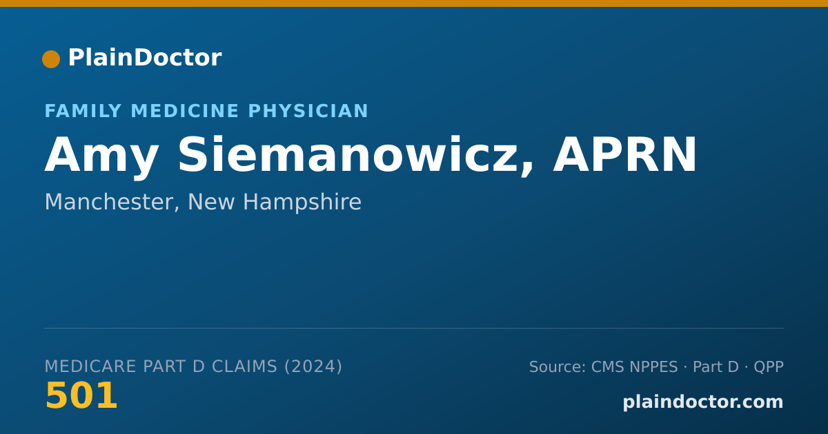 Shareable card for Amy Siemanowicz, APRN - Family Medicine Physician, Manchester, NH