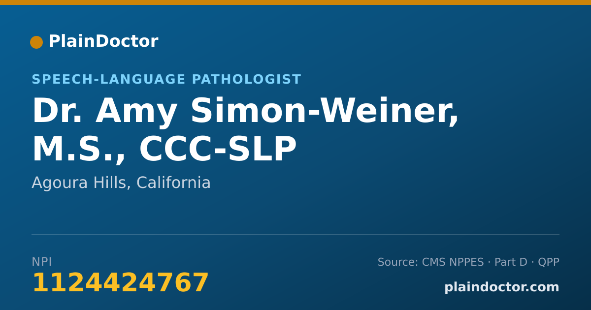 Shareable card for Amy Simon-Weiner, M.S., CCC-SLP - Speech-Language Pathologist, Agoura Hills, CA