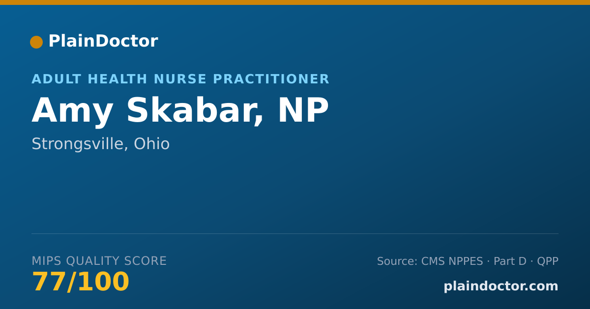 Shareable card for Amy Skabar, NP - Adult Health Nurse Practitioner, Strongsville, OH