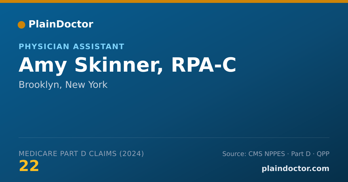 Shareable card for Amy Skinner, RPA-C - Physician Assistant, Brooklyn, NY