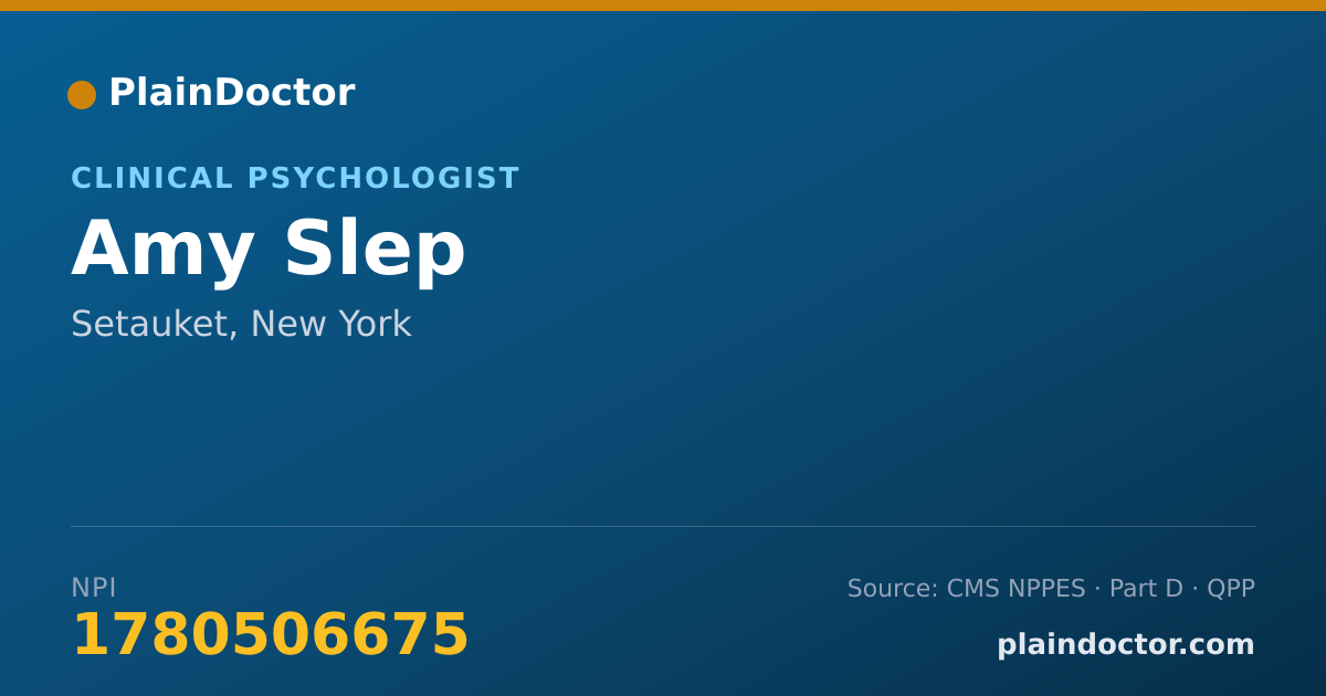Shareable card for Amy Slep - Clinical Psychologist, Setauket, NY