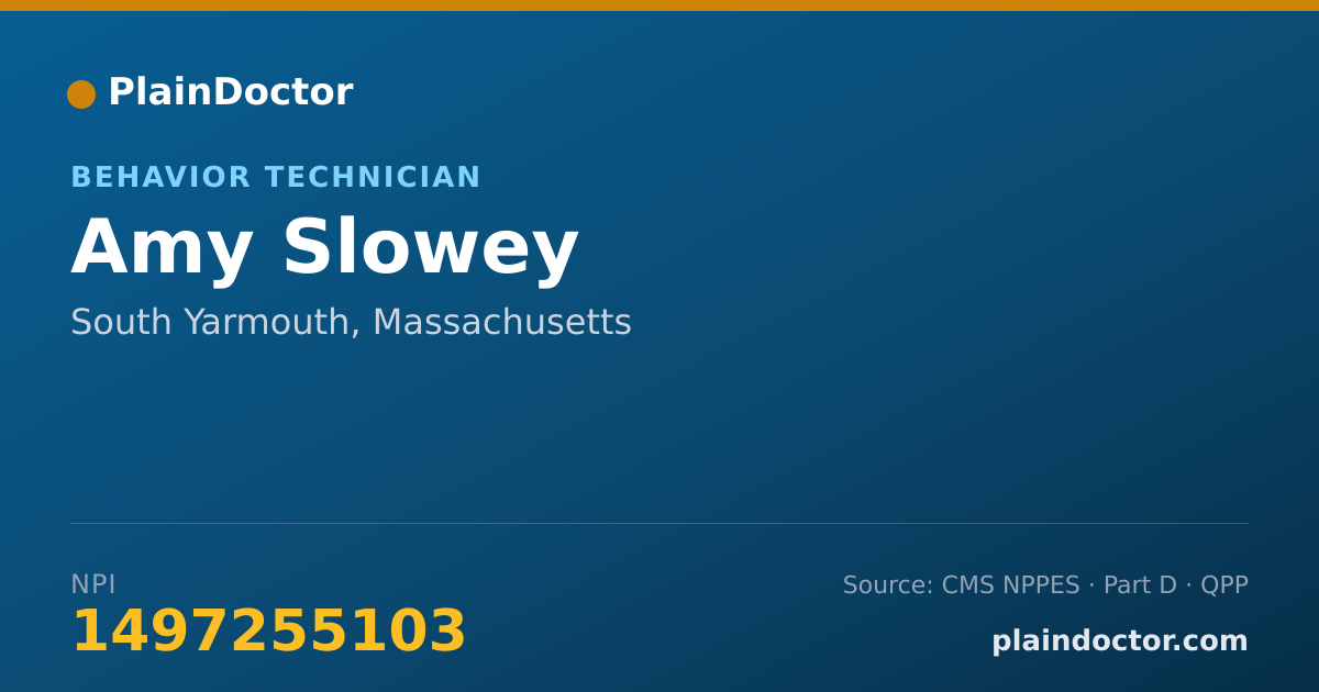Shareable card for Amy Slowey - Behavior Technician, South Yarmouth, MA