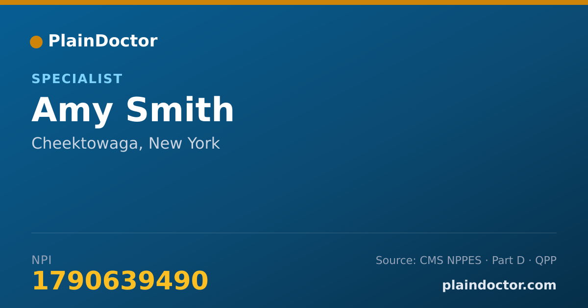 Shareable card for Amy Smith - Specialist, Cheektowaga, NY