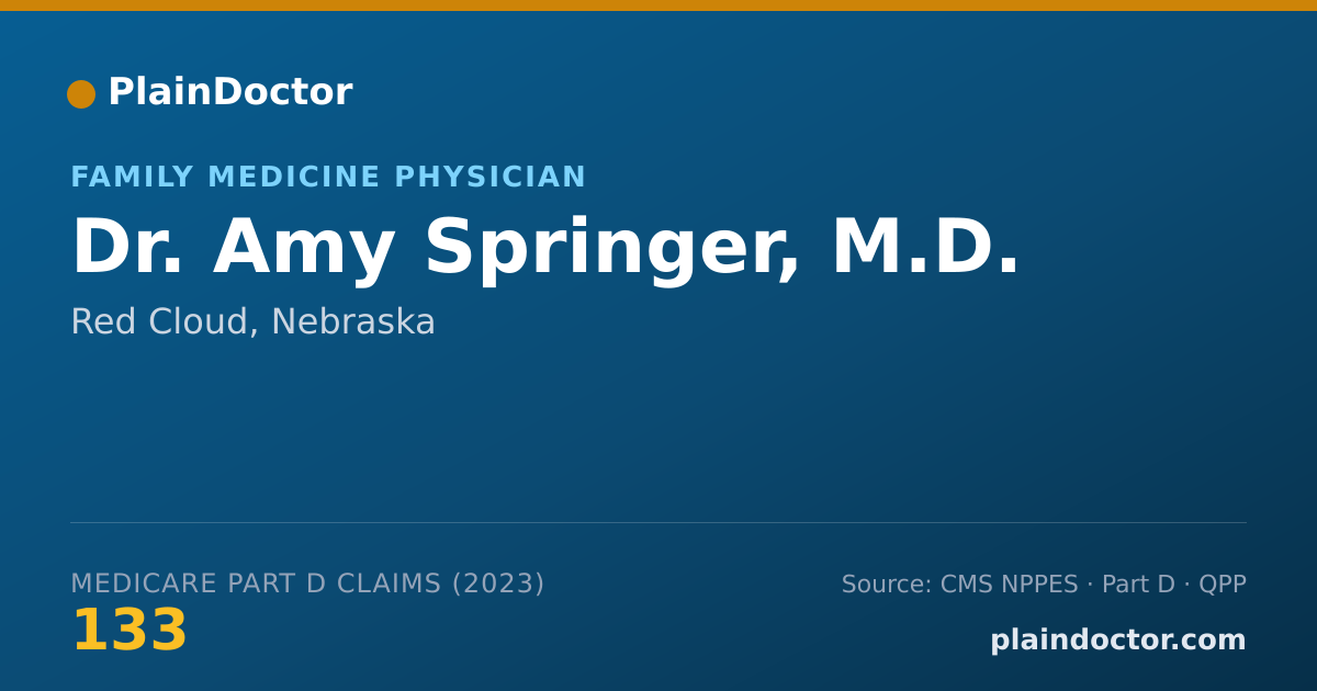 Shareable card for Amy Springer, M.D. - Family Medicine Physician, Red Cloud, NE