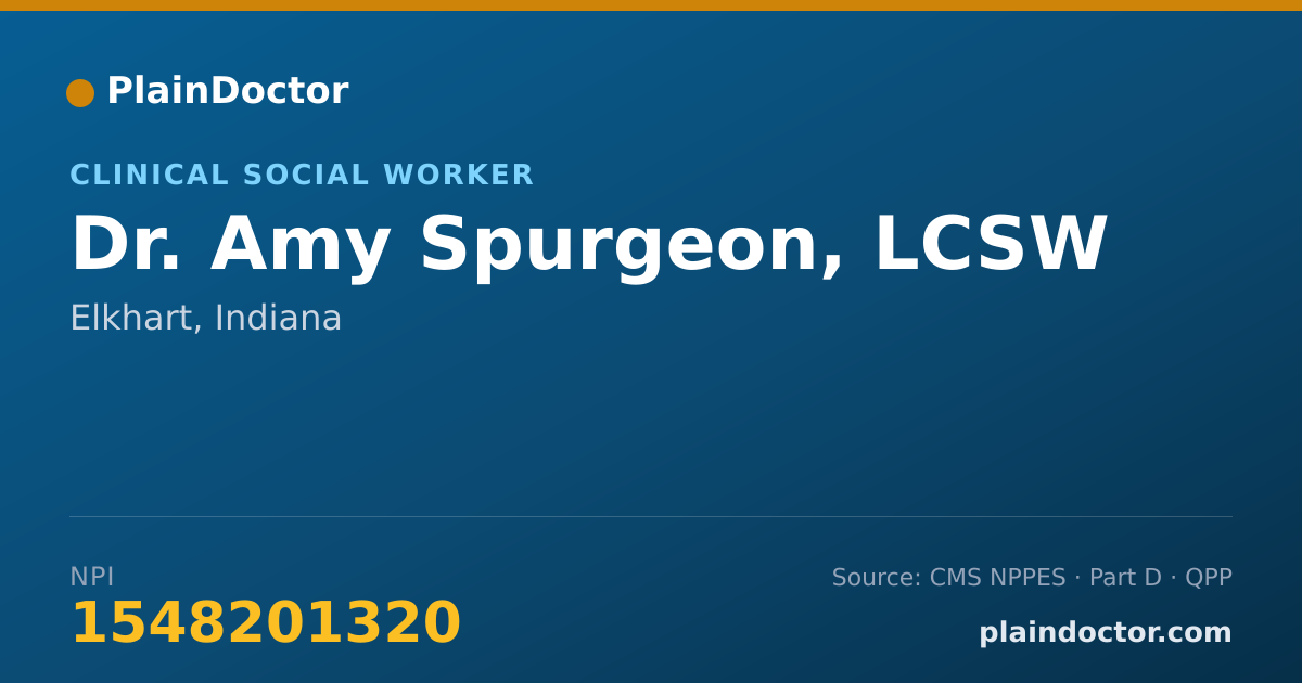 Shareable card for Amy Spurgeon, LCSW - Clinical Social Worker, Elkhart, IN