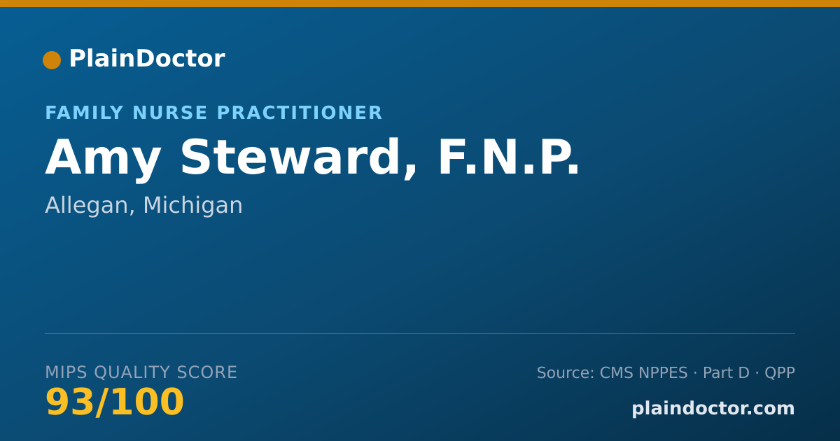 Shareable card for Amy Steward, F.N.P. - Family Nurse Practitioner, Allegan, MI