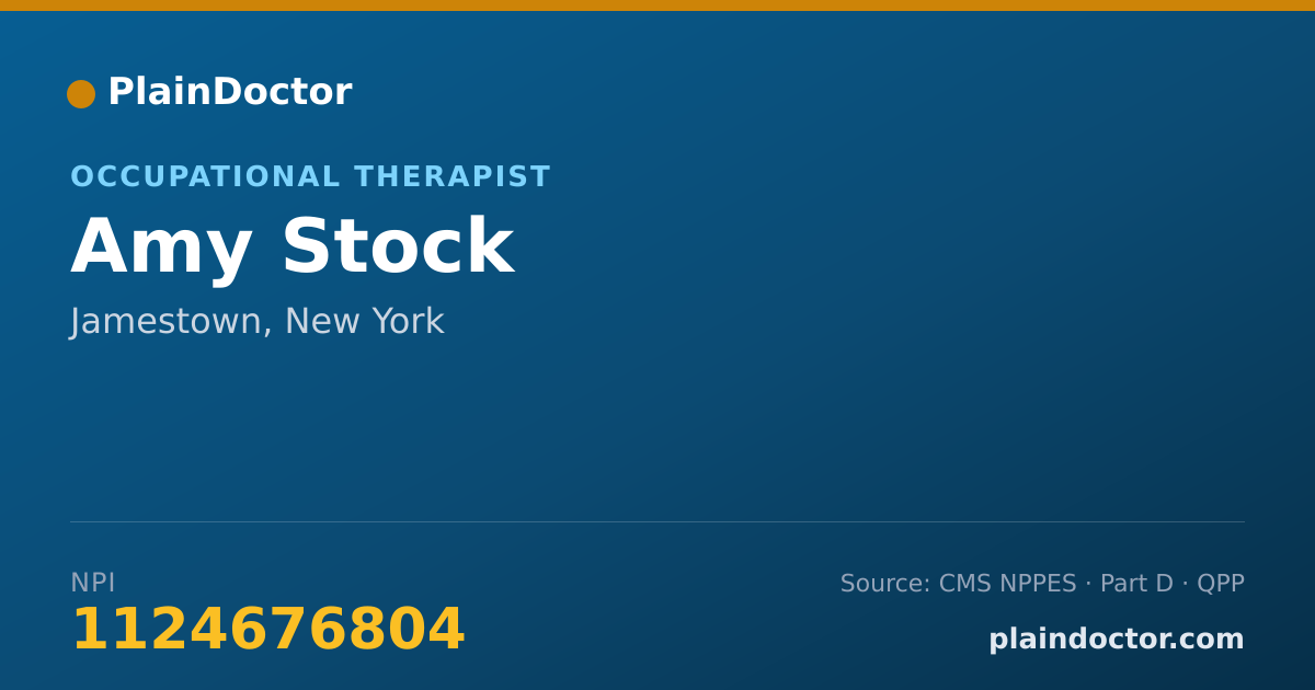 Shareable card for Amy Stock - Occupational Therapist, Jamestown, NY