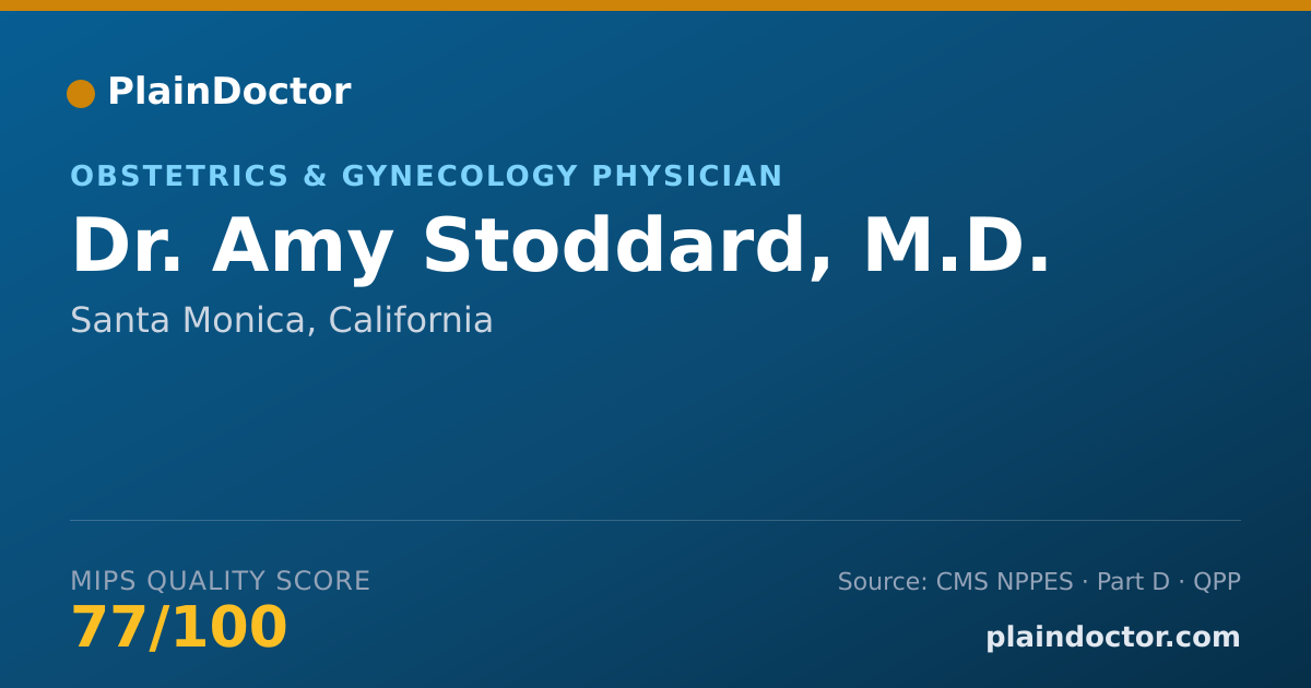 Shareable card for Amy Stoddard, M.D. - Obstetrics & Gynecology Physician, Santa Monica, CA