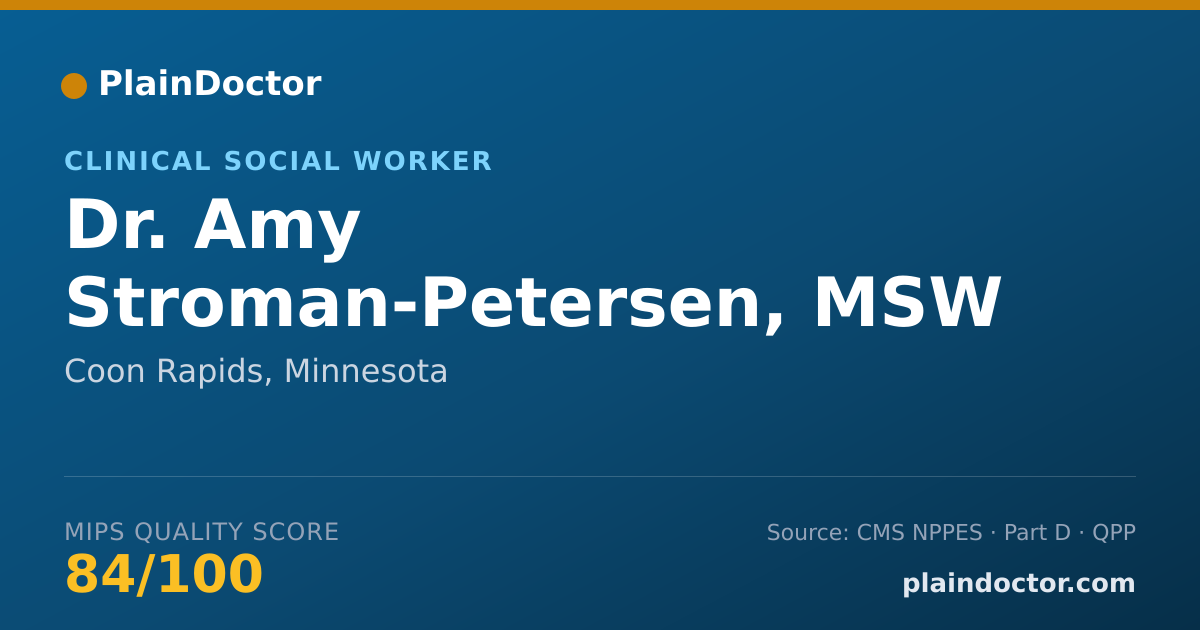 Shareable card for Amy Stroman-Petersen, MSW - Clinical Social Worker, Coon Rapids, MN