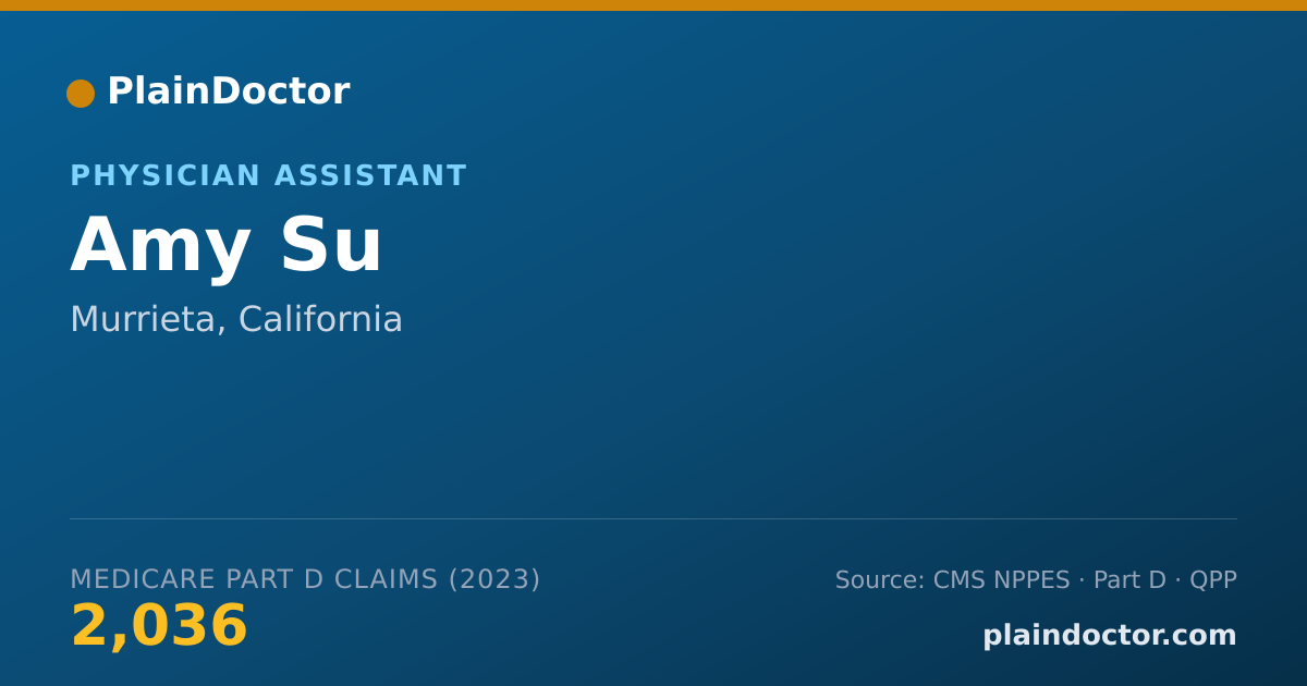 Shareable card for Amy Su - Physician Assistant, Murrieta, CA