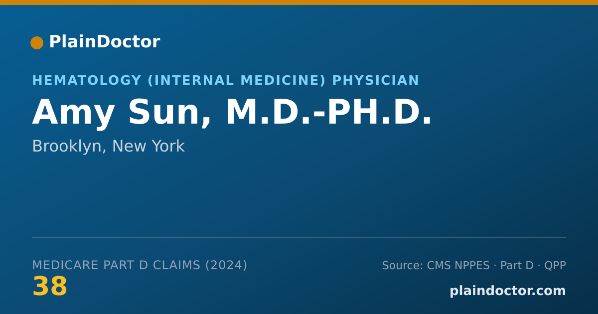 Shareable card for Amy Sun, M.D.-PH.D. - Hematology (Internal Medicine) Physician, Brooklyn, NY