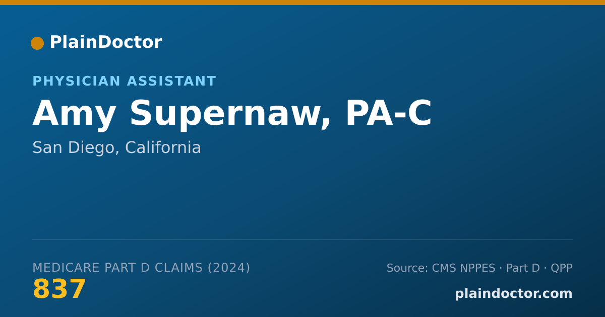 Shareable card for Amy Supernaw, PA-C - Physician Assistant, San Diego, CA