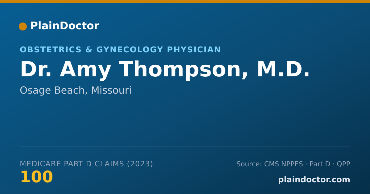 Shareable card for Amy Thompson, M.D. - Obstetrics & Gynecology Physician, Osage Beach, MO