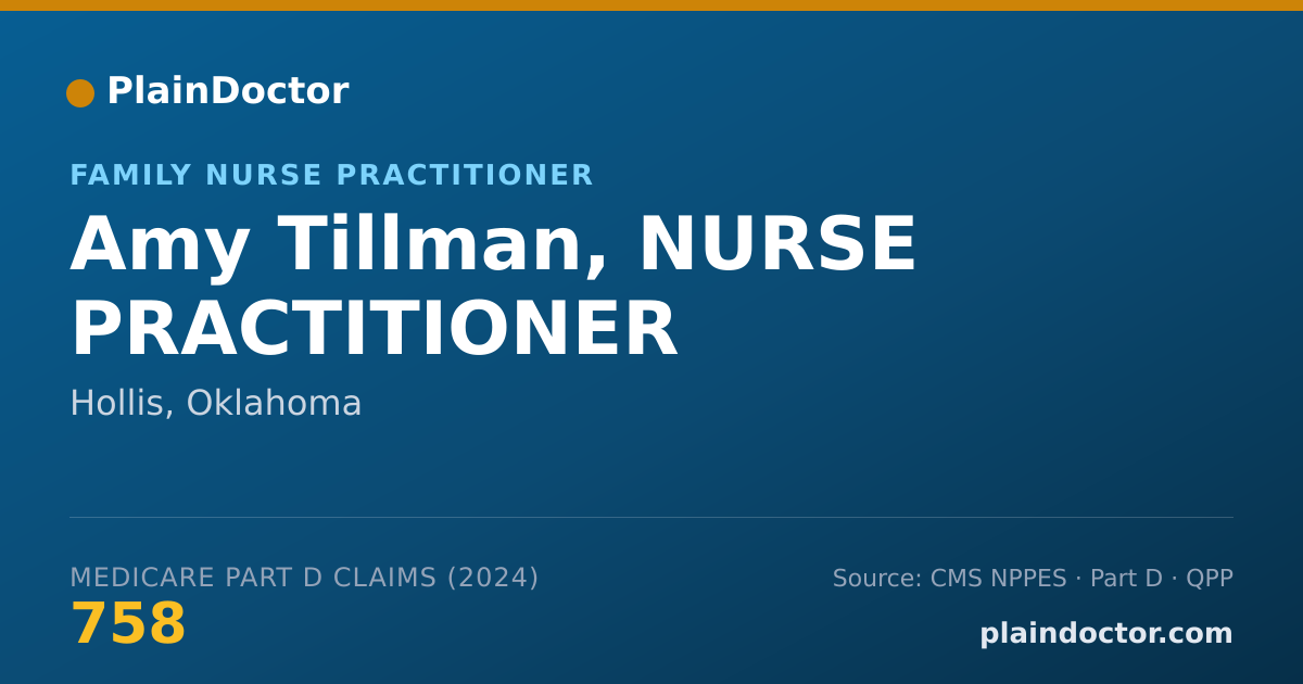 Shareable card for Amy Tillman, NURSE PRACTITIONER - Family Nurse Practitioner, Hollis, OK