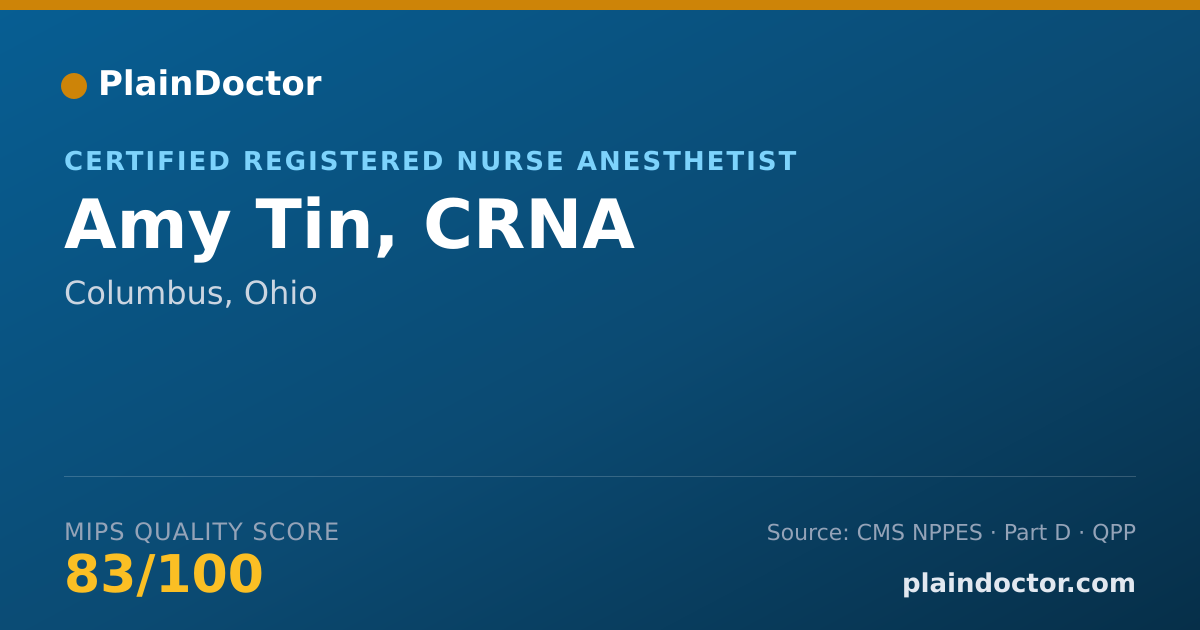 Shareable card for Amy Tin, CRNA - Registered Nurse, Columbus, OH
