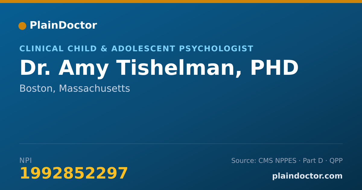 Shareable card for Amy Tishelman, PHD - Clinical Child & Adolescent Psychologist, Boston, MA