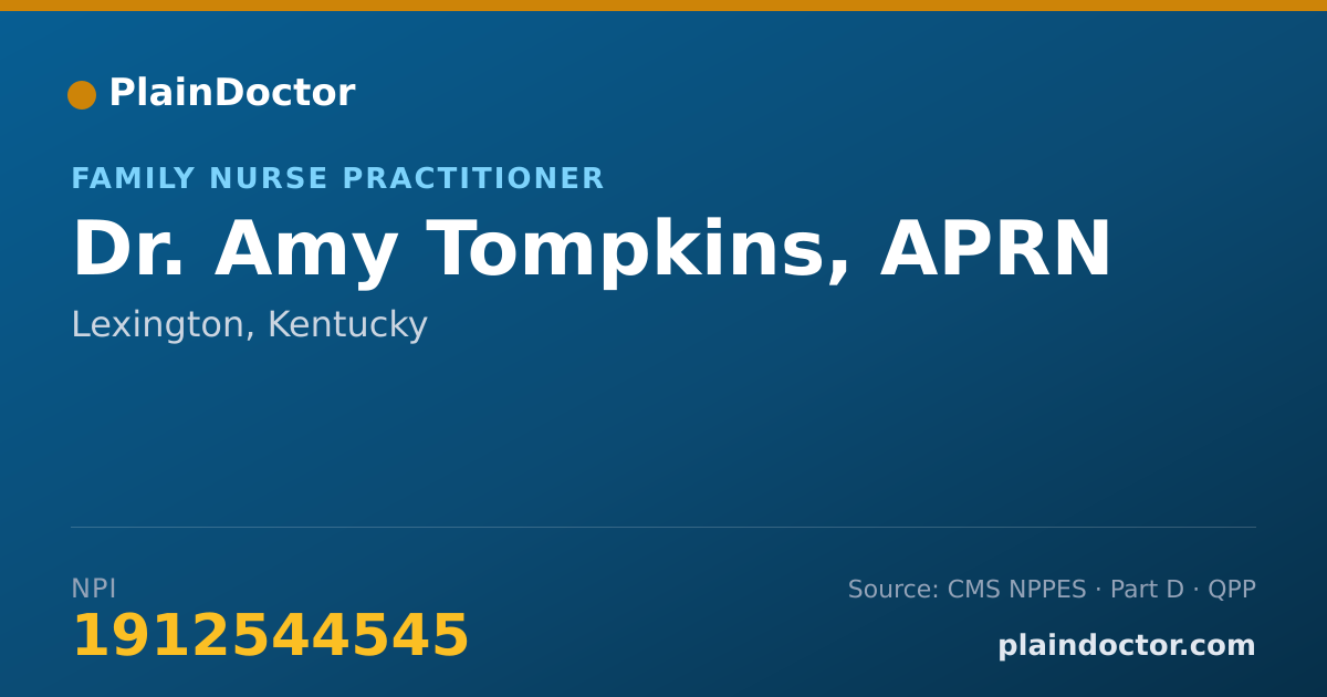 Shareable card for Amy Tompkins, APRN - Family Nurse Practitioner, Lexington, KY
