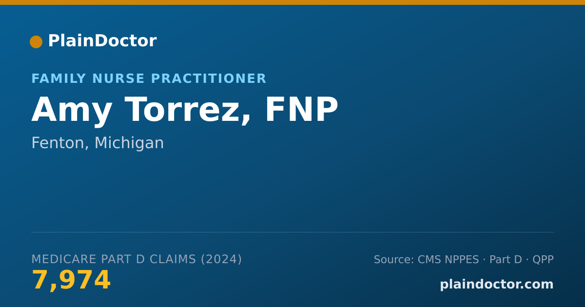 Shareable card for Amy Torrez, FNP - Family Nurse Practitioner, Fenton, MI