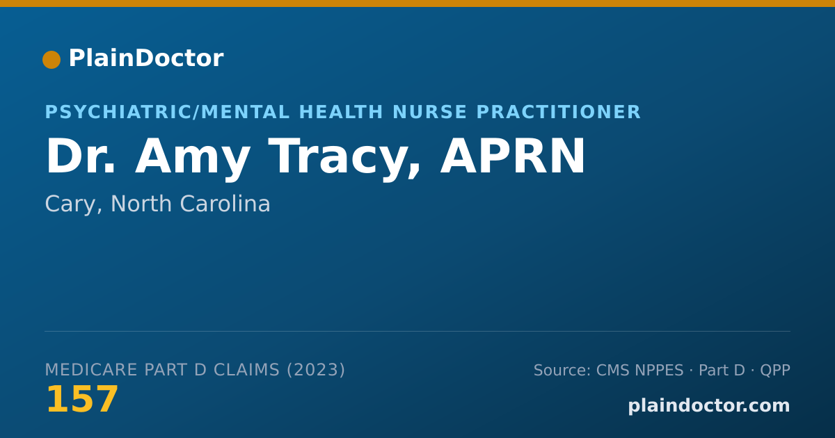 Shareable card for Amy Tracy, APRN - Psychiatric/Mental Health Nurse Practitioner, Cary, NC