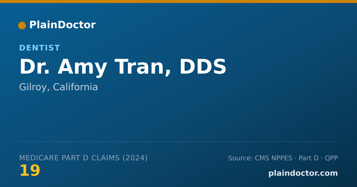 Shareable card for Amy Tran, DDS - Dentist, Gilroy, CA
