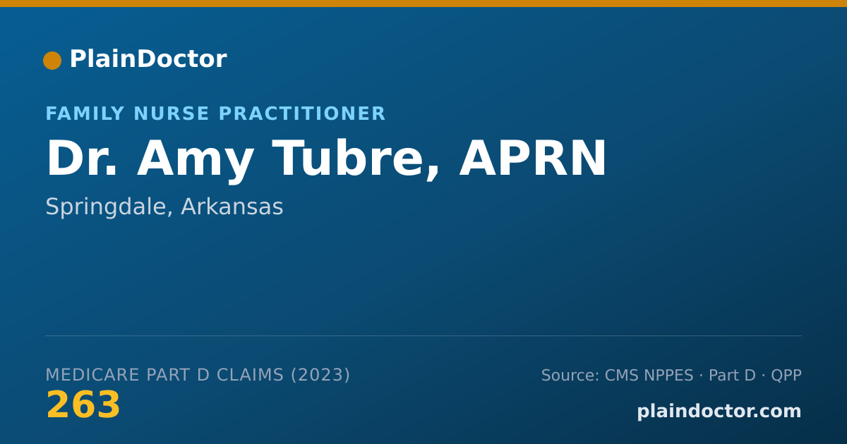 Shareable card for Amy Tubre, APRN - Family Nurse Practitioner, Springdale, AR