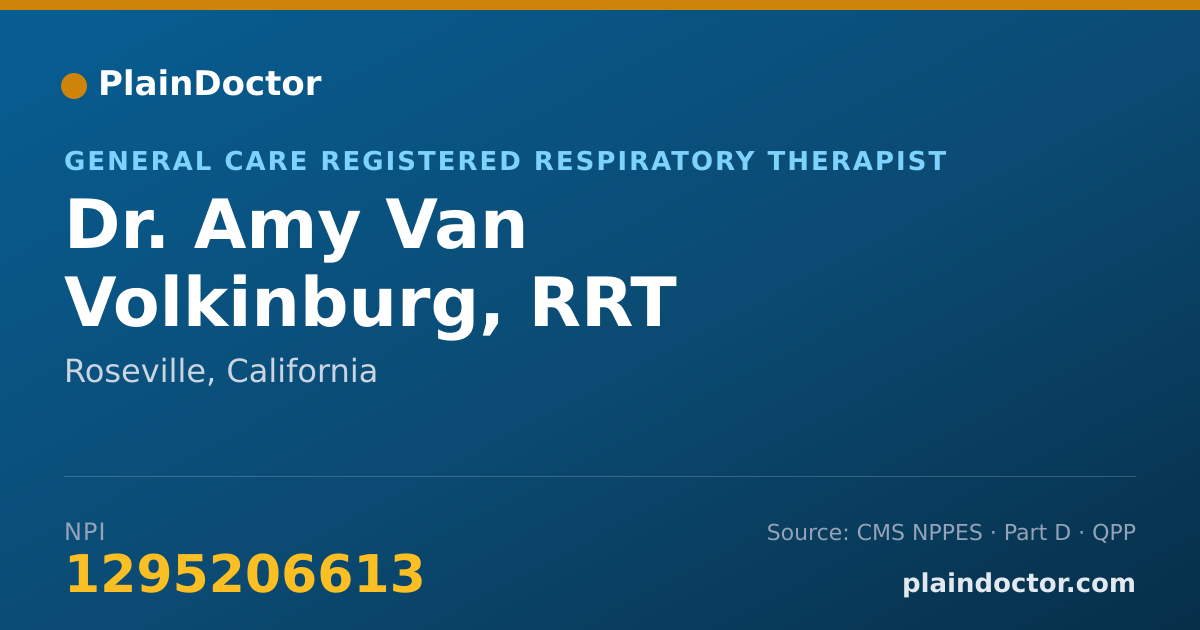 Shareable card for Amy Van Volkinburg, RRT - General Care Registered Respiratory Therapist, Roseville, CA