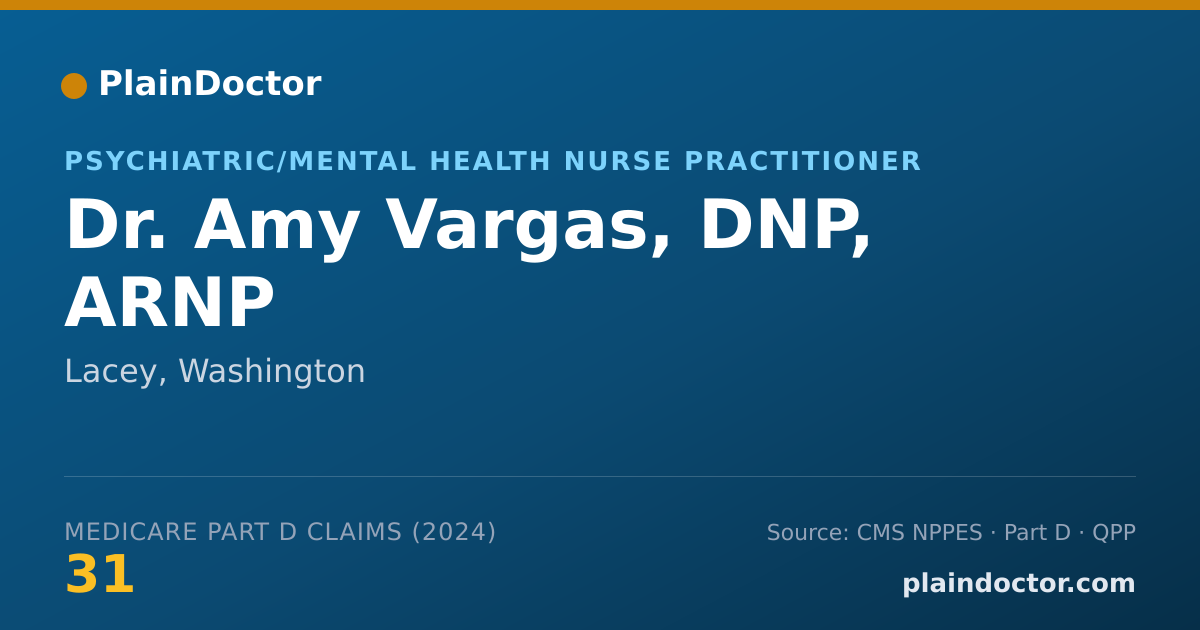 Shareable card for Amy Vargas, DNP, ARNP - Nurse Practitioner, Lacey, WA