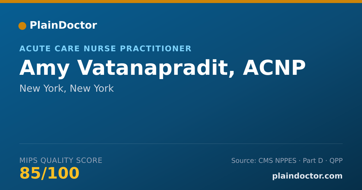 Shareable card for Amy Vatanapradit, ACNP - Acute Care Nurse Practitioner, New York, NY