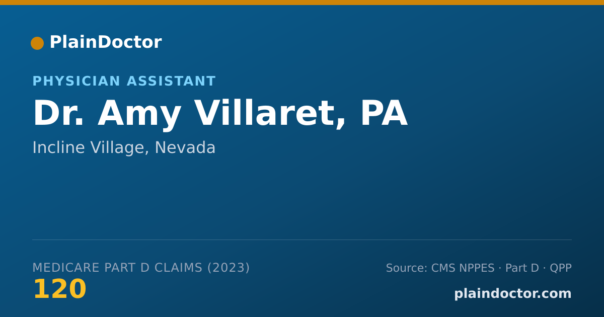 Shareable card for Amy Villaret, PA - Physician Assistant, Incline Village, NV