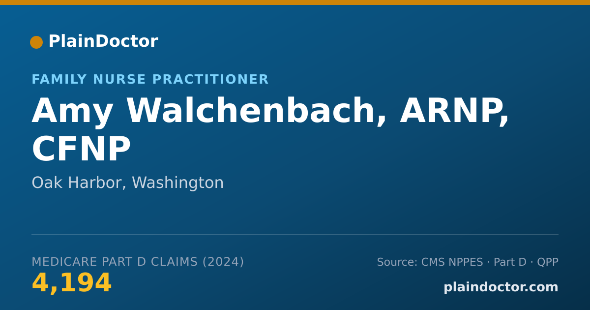 Shareable card for Amy Walchenbach, ARNP, CFNP - Family Nurse Practitioner, Oak Harbor, WA