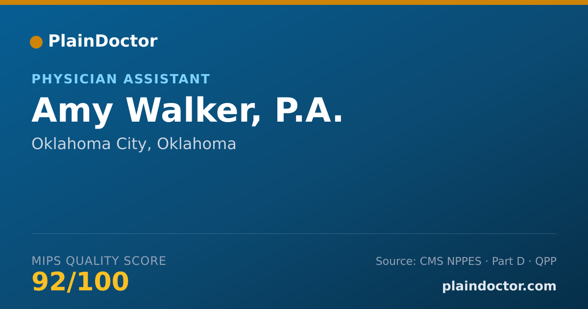Shareable card for Amy Walker, P.A. - Physician Assistant, Oklahoma City, OK