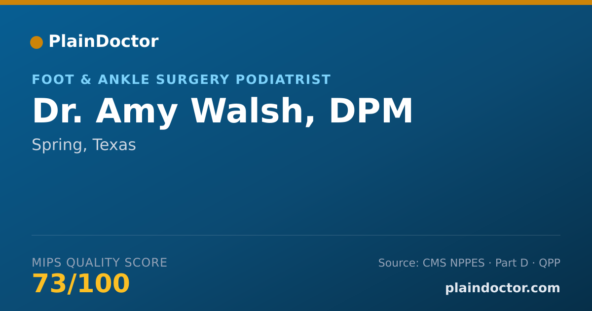 Shareable card for Amy Walsh, DPM - Foot & Ankle Surgery Podiatrist, Spring, TX