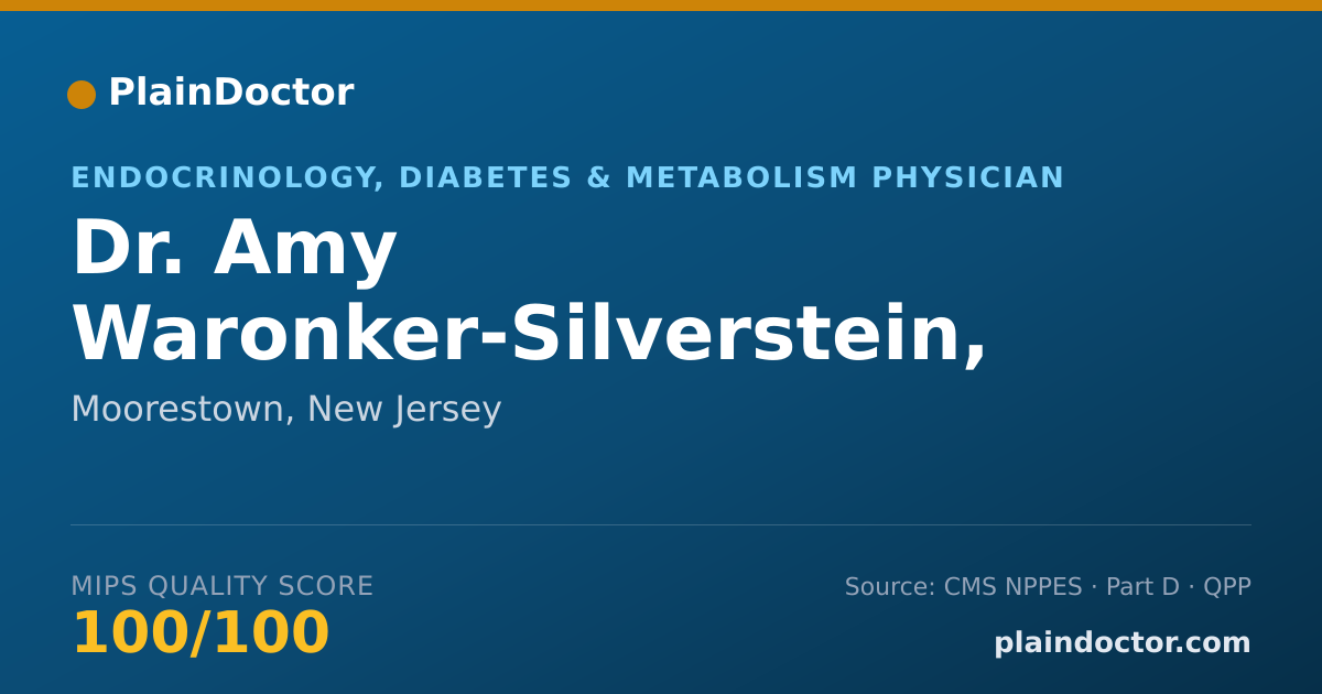Shareable card for Amy Waronker-Silverstein, M.D. - Endocrinology, Diabetes & Metabolism Physician, Moorestown, NJ