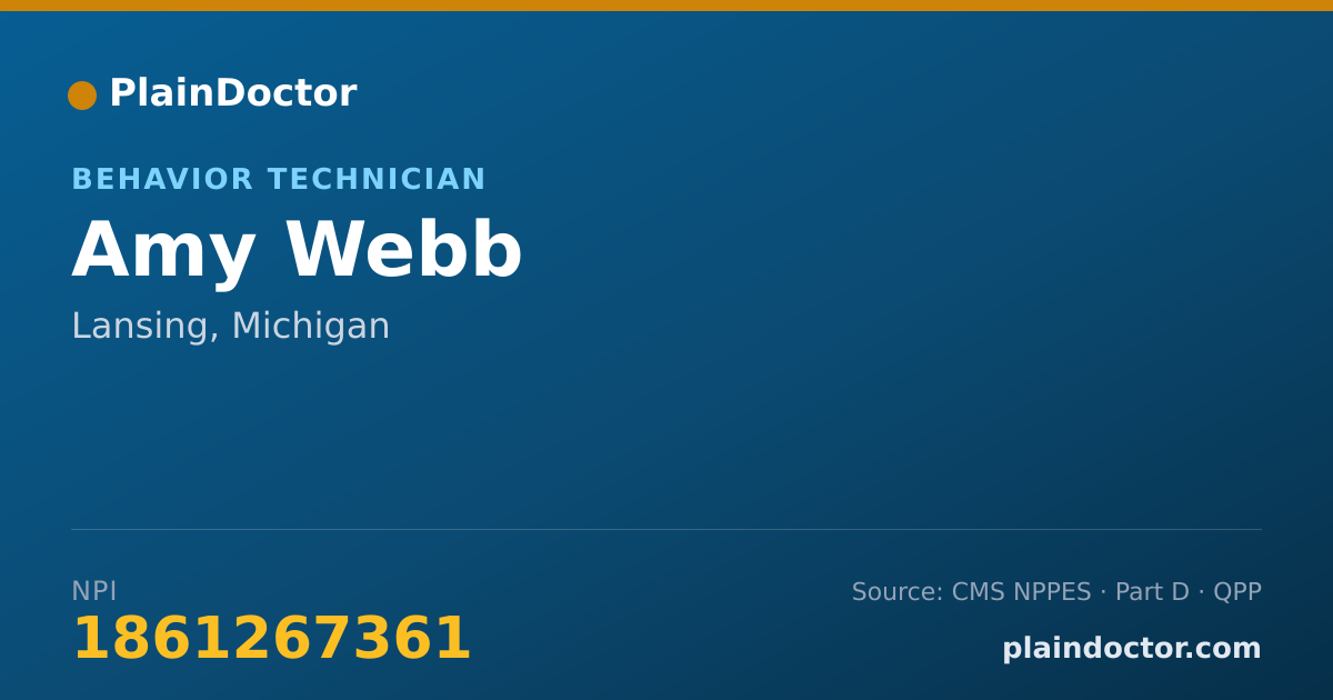 Shareable card for Amy Webb - Behavior Technician, Lansing, MI